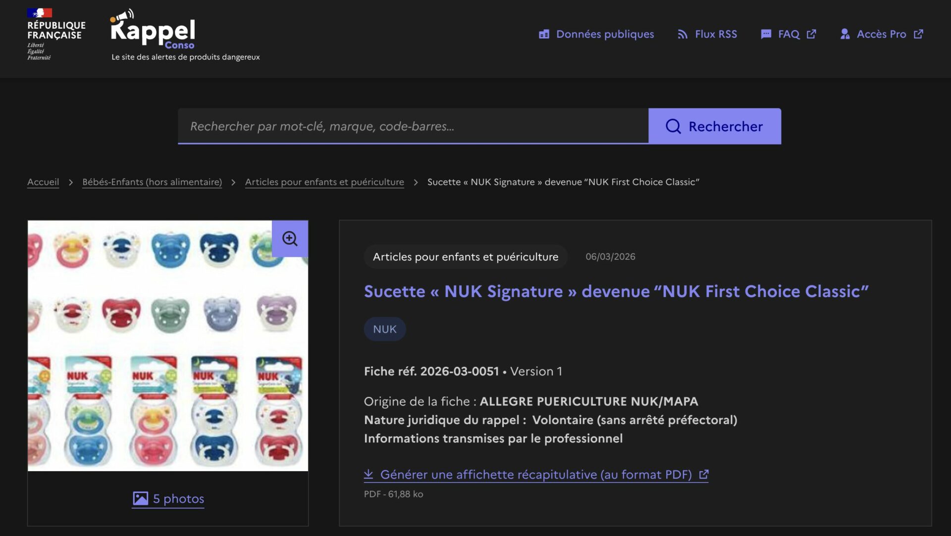 Rappel de tétines NUK : ce que les parents doivent savoir